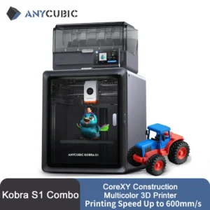 Anycubic Kobra S1 Combo Mehrfarbiger 3D-Drucker mit maximaler Geschwindigkeit von 600 mm/s, Core-XY stabile Struktur, hochpräziser 3D-Drucker